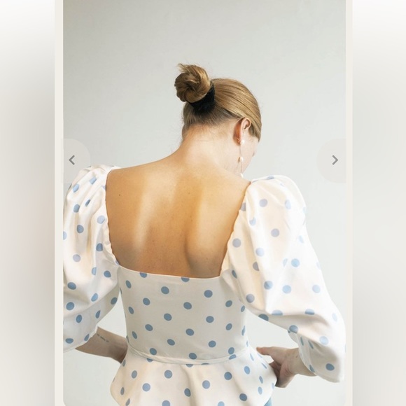 Maryam Nassir Zadeh, Marina Top in Blue Dot, size 4. Almost new condition. - Picture 7 of 7